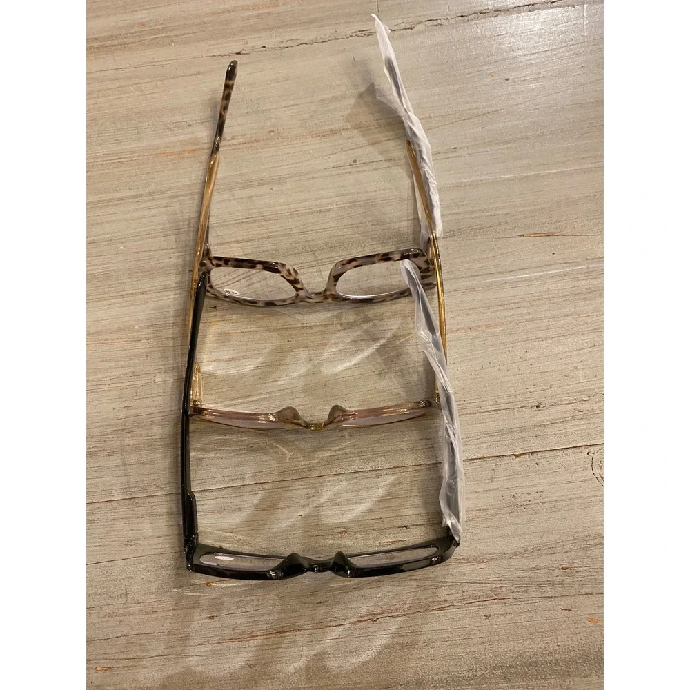 FSRTEP 3 Pack Women Reading Glasses +2.50 Magnification Black Tortoise Champagne